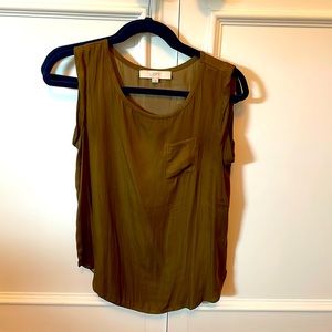 Silky army green blouse